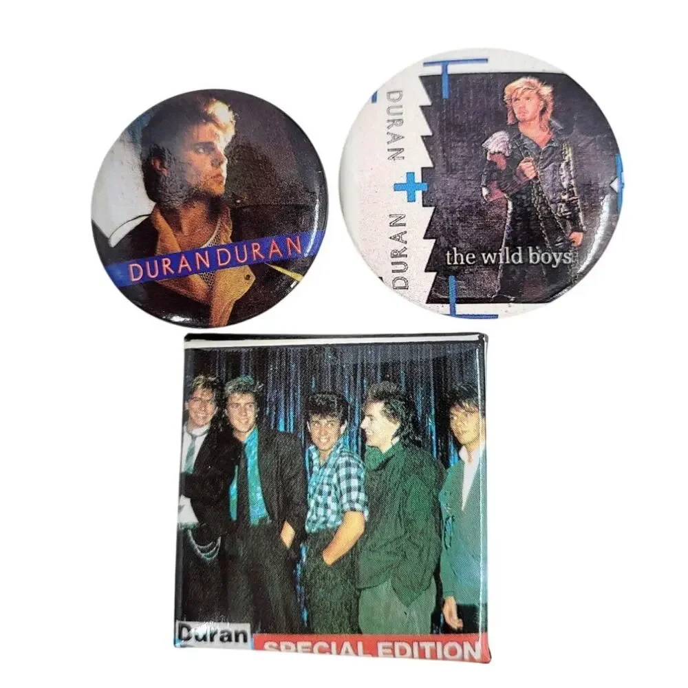 Vintage Duran Duran 80s Band Pins Set of 3 Wild Boys Special Edition Retro Style